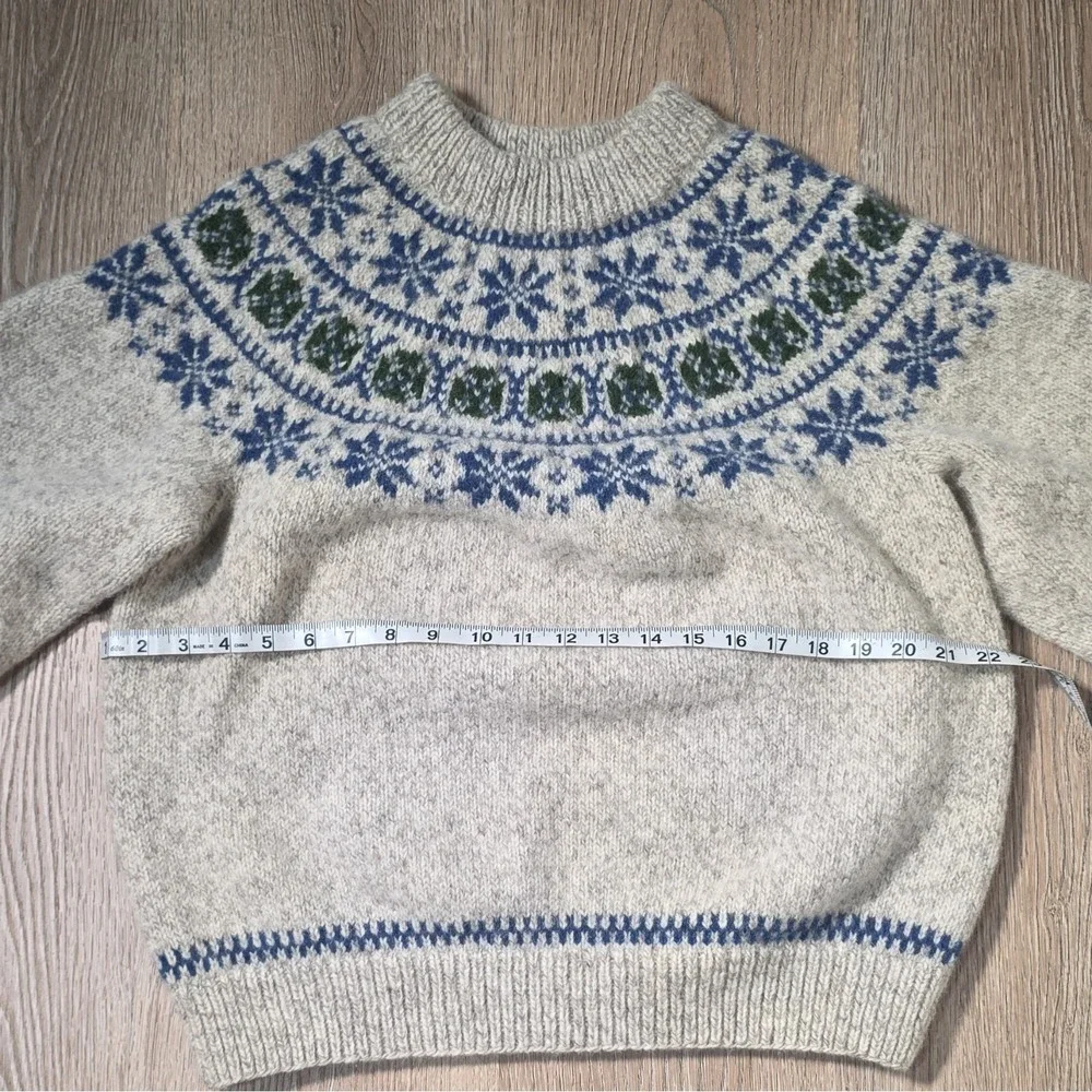 Vintage Danspin Wool Fair Isle Knit Pullover Sweater Crewneck Long Sleeve S